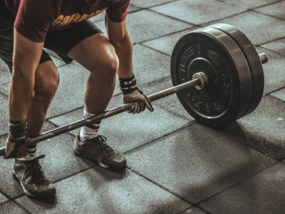 person weightlifting painting